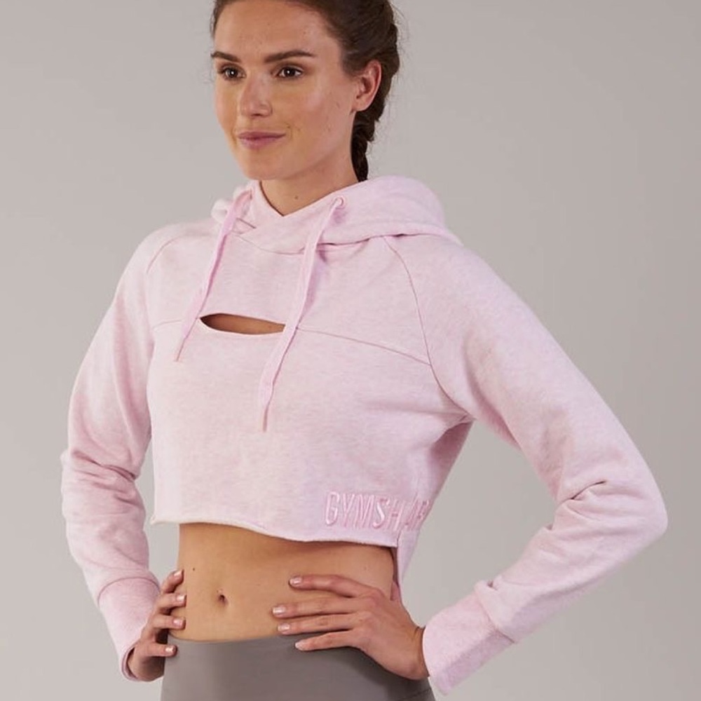 Gymshark Cropped Raw Edge Hoodie
